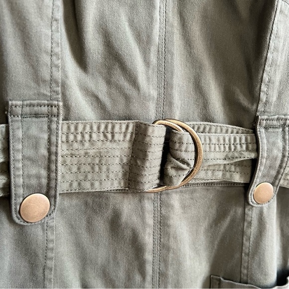 Anthropologie Maeve Oona Belted Safari Cargo Sheath Cotton Stretch Dress SZ 6 - Picture 5 of 9